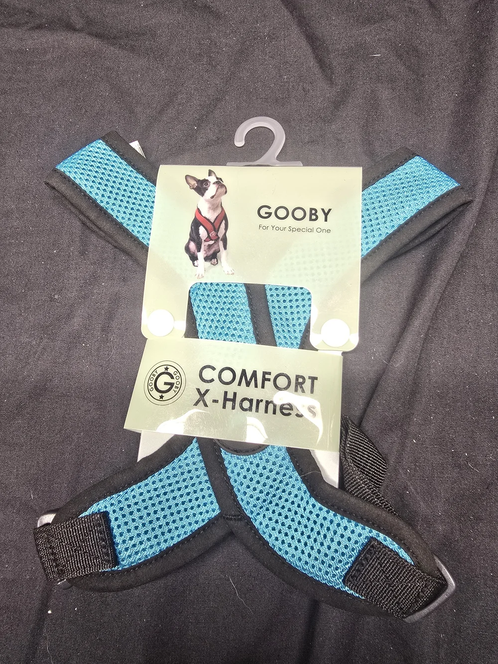 GOOBY Comfort X-Harness in Bright Teal Blue Medium